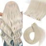 white blonde tape in hair