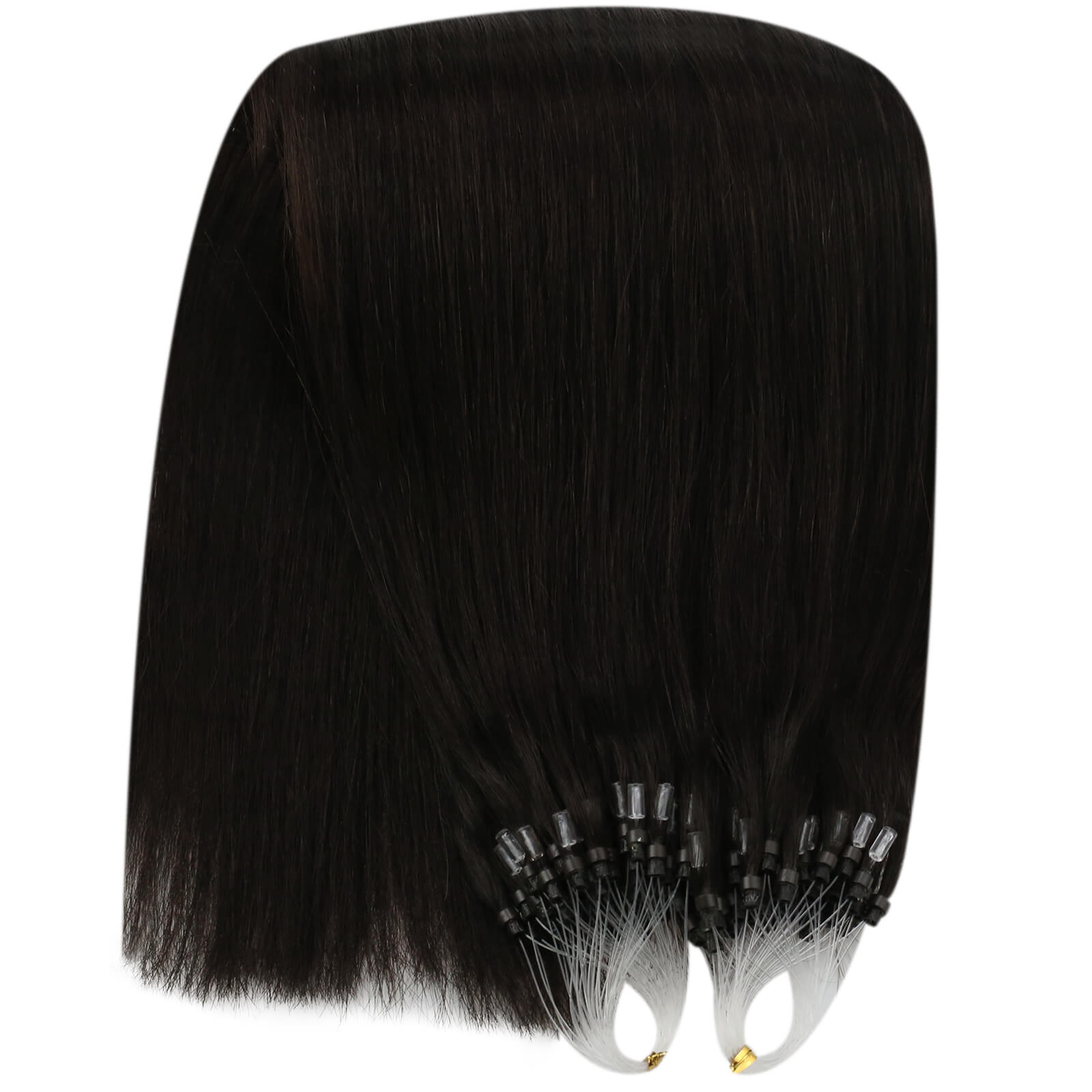 Hair Extensions Human Hair for Women Darkest Brown