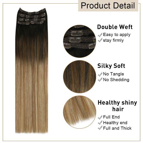 double weft clip in hair extensions real human hair