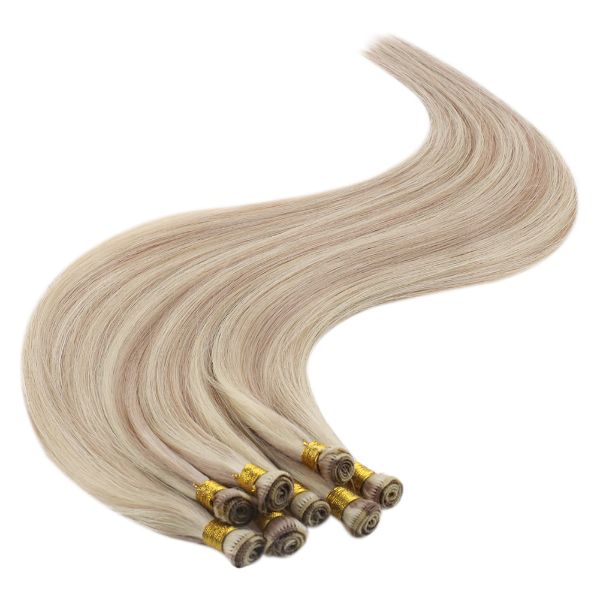 Hand-tied Extensions Highlight Blonde #18/613 Human Hair Bundles – youngsee
