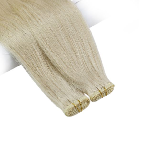 virgin pu weft hair extensions blonde