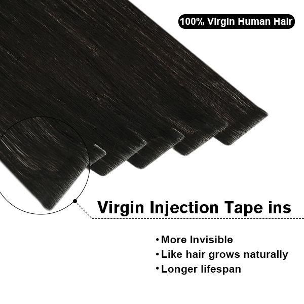  20 Pcs X 18 Tape In PU Machine Injected Invisible Seamless  Remy Human Hair Extensions (#1 Black) : Beauty & Personal Care