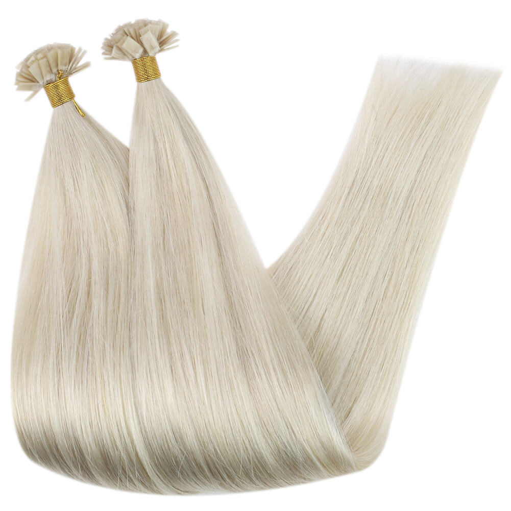 virgin human hair pure color flat tip hair extensions