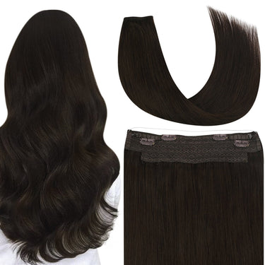 wire hair extensions darkest brown